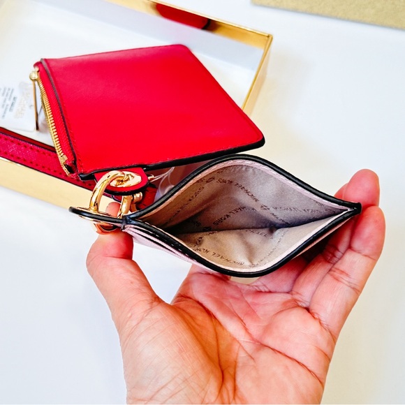 Michael Kors Jet Set Travel Small Card Case Duo Wallet Pink Multi - Picture 4 of 11